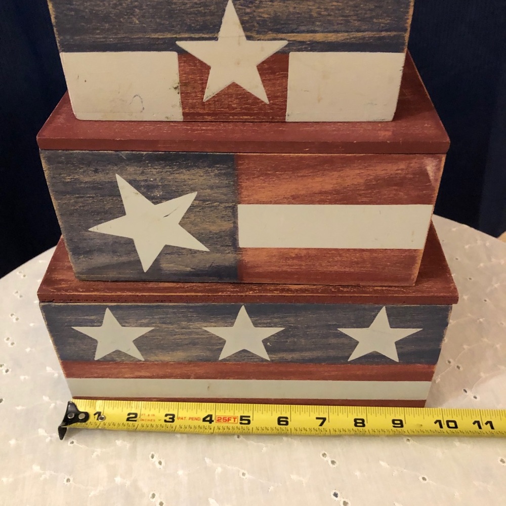 Vintage Americana Patriotic Wooden Boxes - Picture 5 of 16